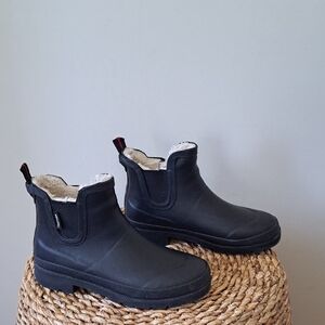 Tretorn Womens Lina Black Rubber Waterproof Wellie Rain Ankle Chelsea Boots S-7